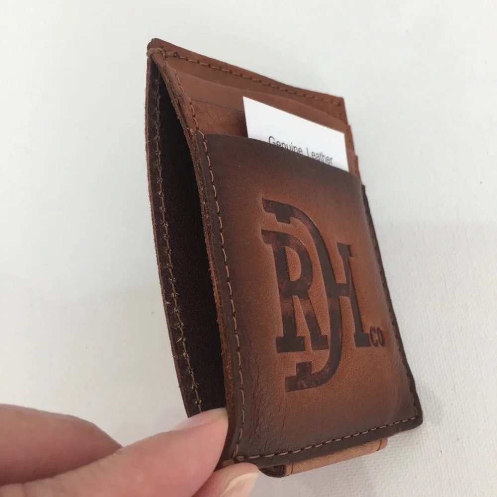 Red Dirt Hat Co Mens Southwest Magnetic Leather Card Case NEW Wallet Brown NWT
